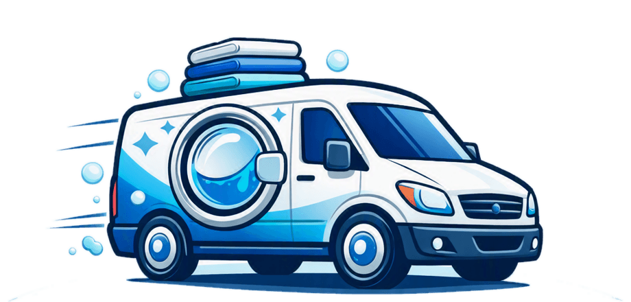 Illustration of a laundry delivery van